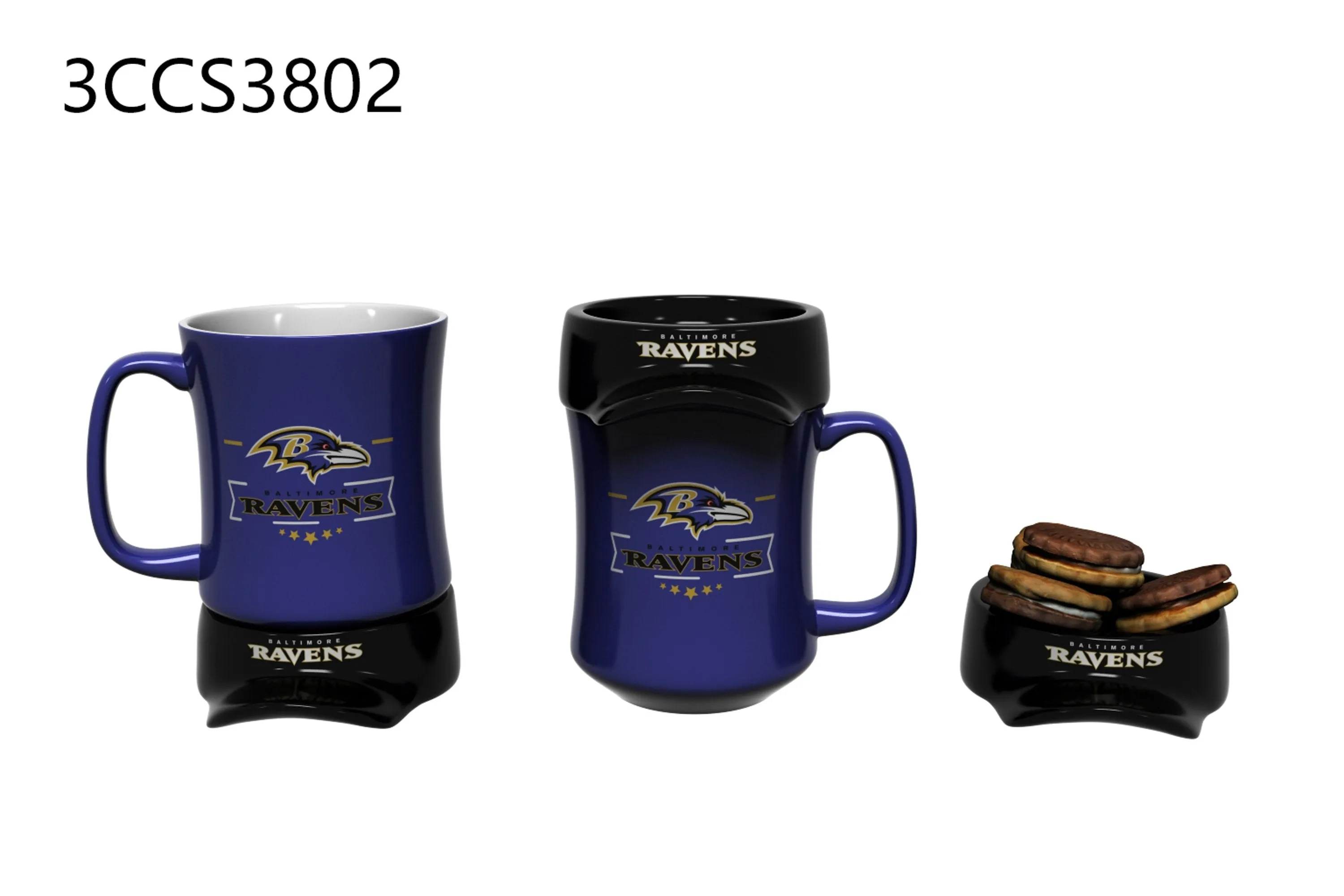 11oz. Ceramic Cup and Coaster Gift Set, Baltimore Ravens,3ccs3802