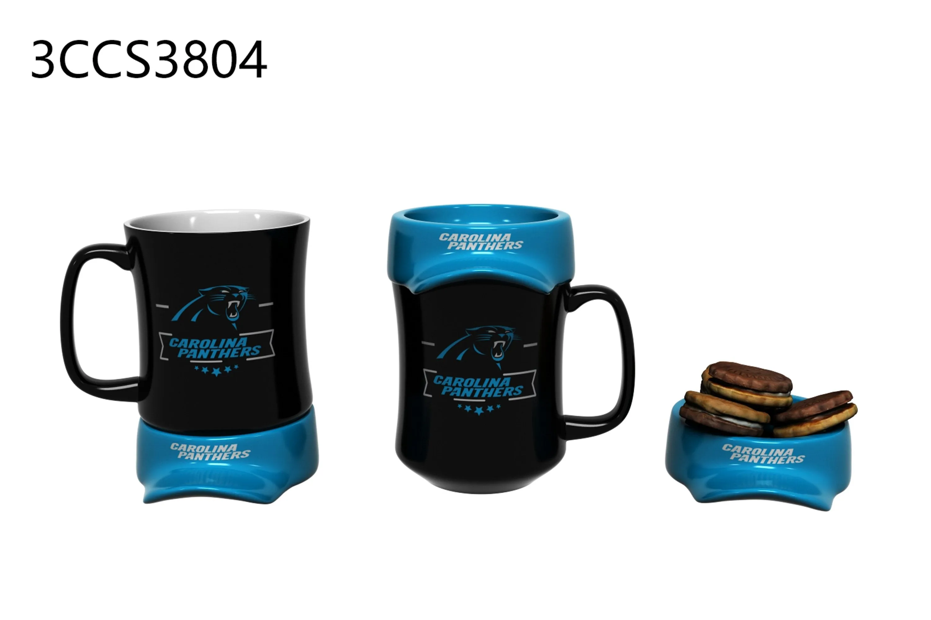 11oz. Ceramic Cup and Coaster Gift Set, Carolina Panthers,3ccs3804