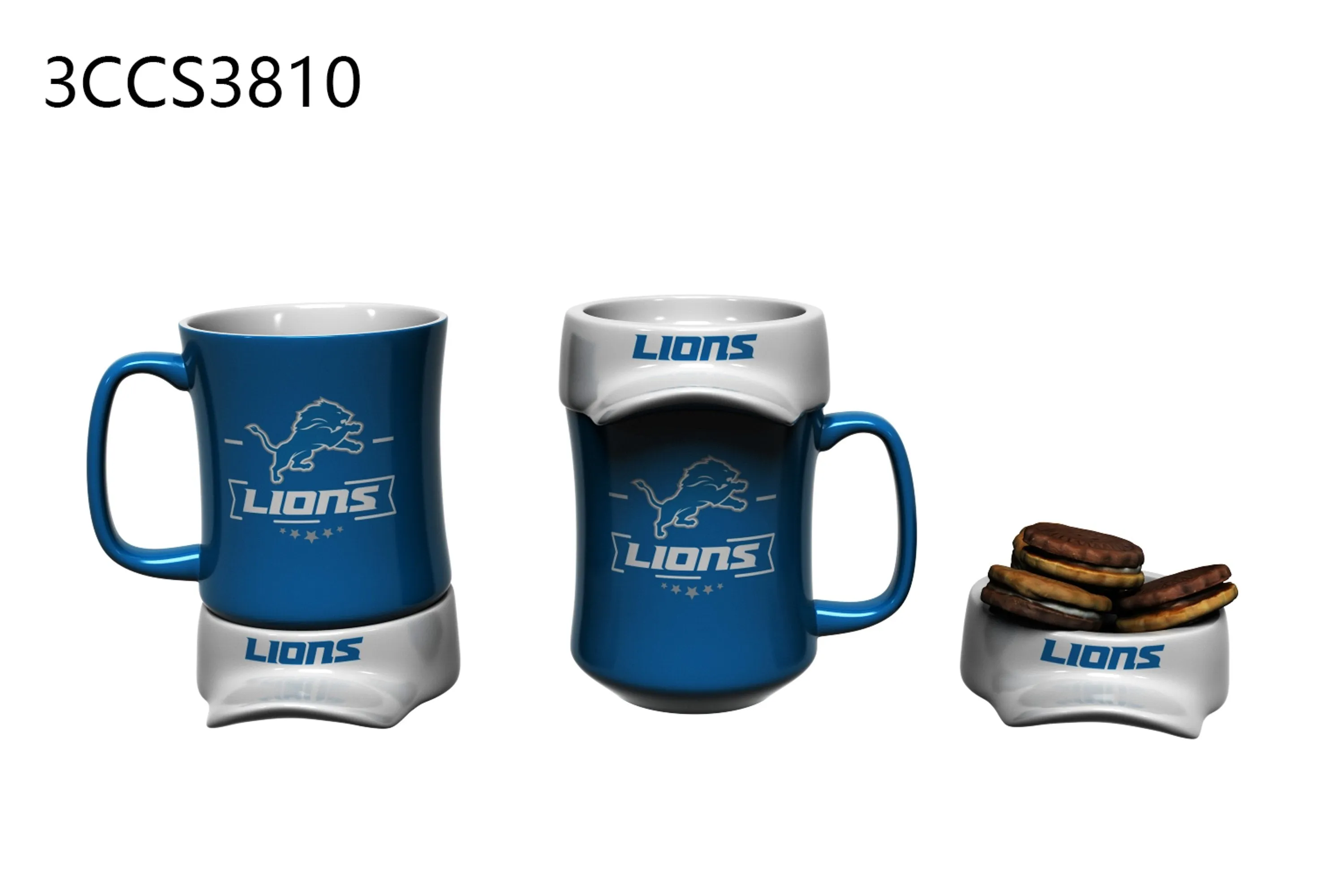 11oz. Ceramic Cup and Coaster Gift Set, Detroit Lions,3ccs3810