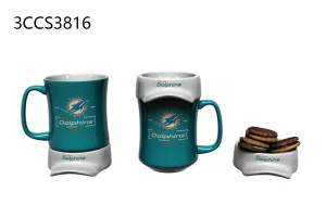 11oz. Ceramic Cup and Coaster Gift Set, Miami Dolphins,3ccs3816