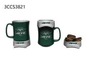 11oz. Ceramic Cup and Coaster Gift Set, New York Jets,3ccs3821