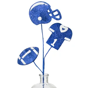 24" Glitter Helmet, Jersey, Football Pick: Blue & White