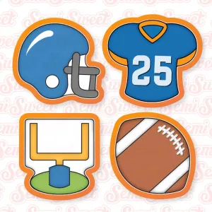 4-pc Football Cookie Cutter Set