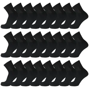 60 Pairs of Diabetic Low Cut Athletic Sport Ankle Socks (Black)