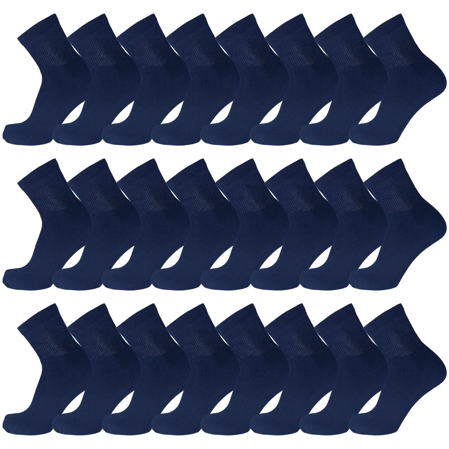 60 Pairs of Diabetic Low Cut Athletic Sport Ankle Socks (Navy)