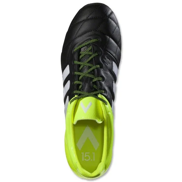 Adidas ACE 15.1 FG/AG Leather (Black/White/Solar Yellow)