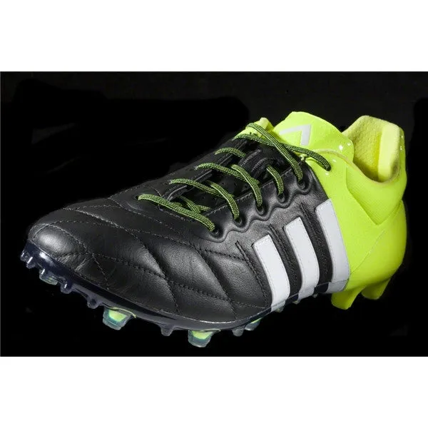 Adidas ACE 15.1 FG/AG Leather (Black/White/Solar Yellow)