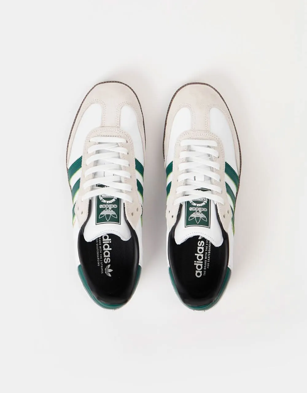 adidas Samba ADV Skate Shoes - White/Collegiate Green/White