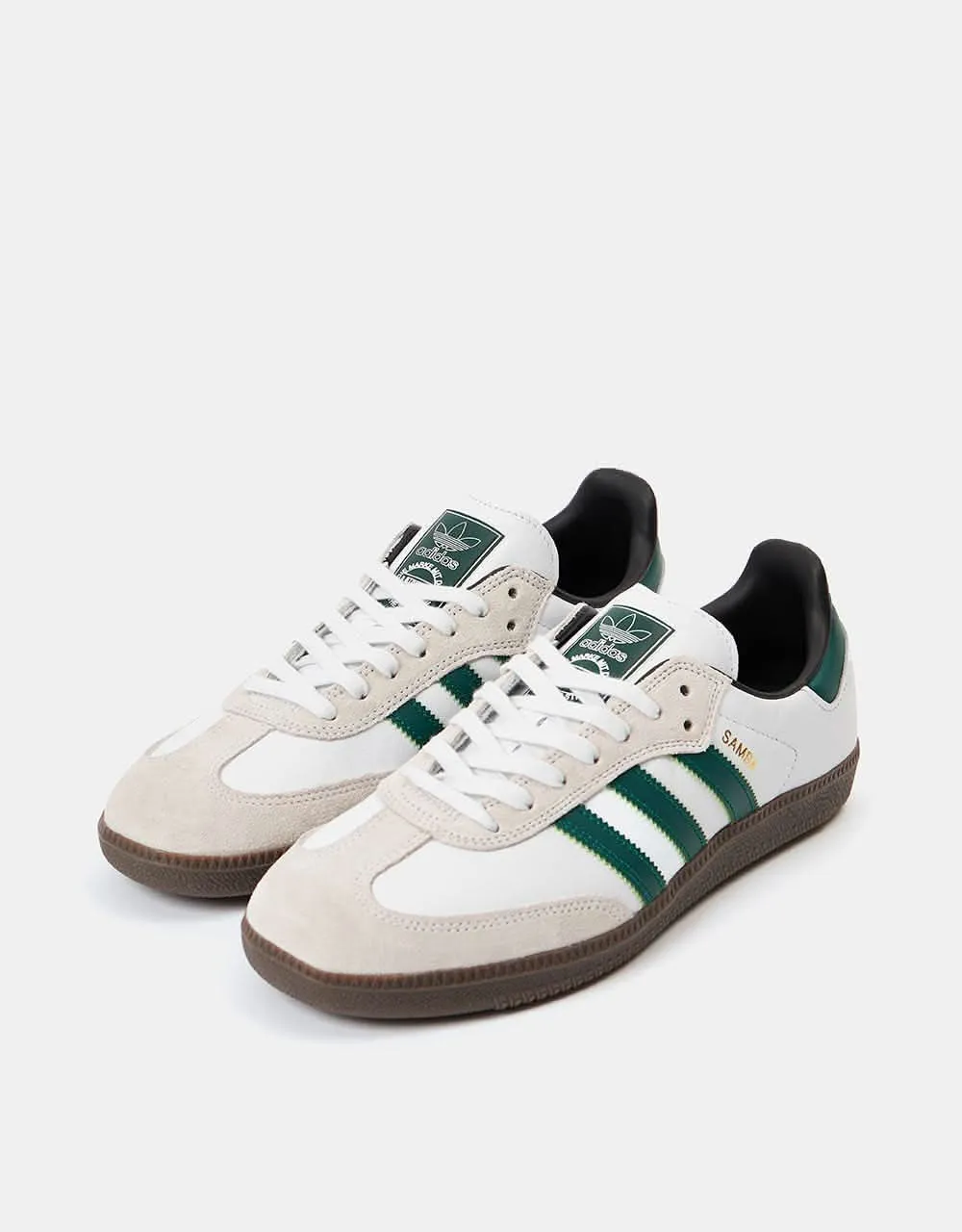 adidas Samba ADV Skate Shoes - White/Collegiate Green/White