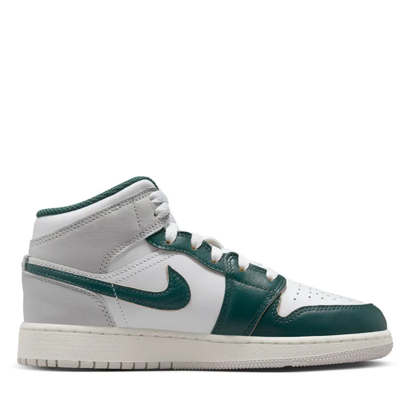 Air Jordan 1 Mid SE (GS) - White/Oxidized Green