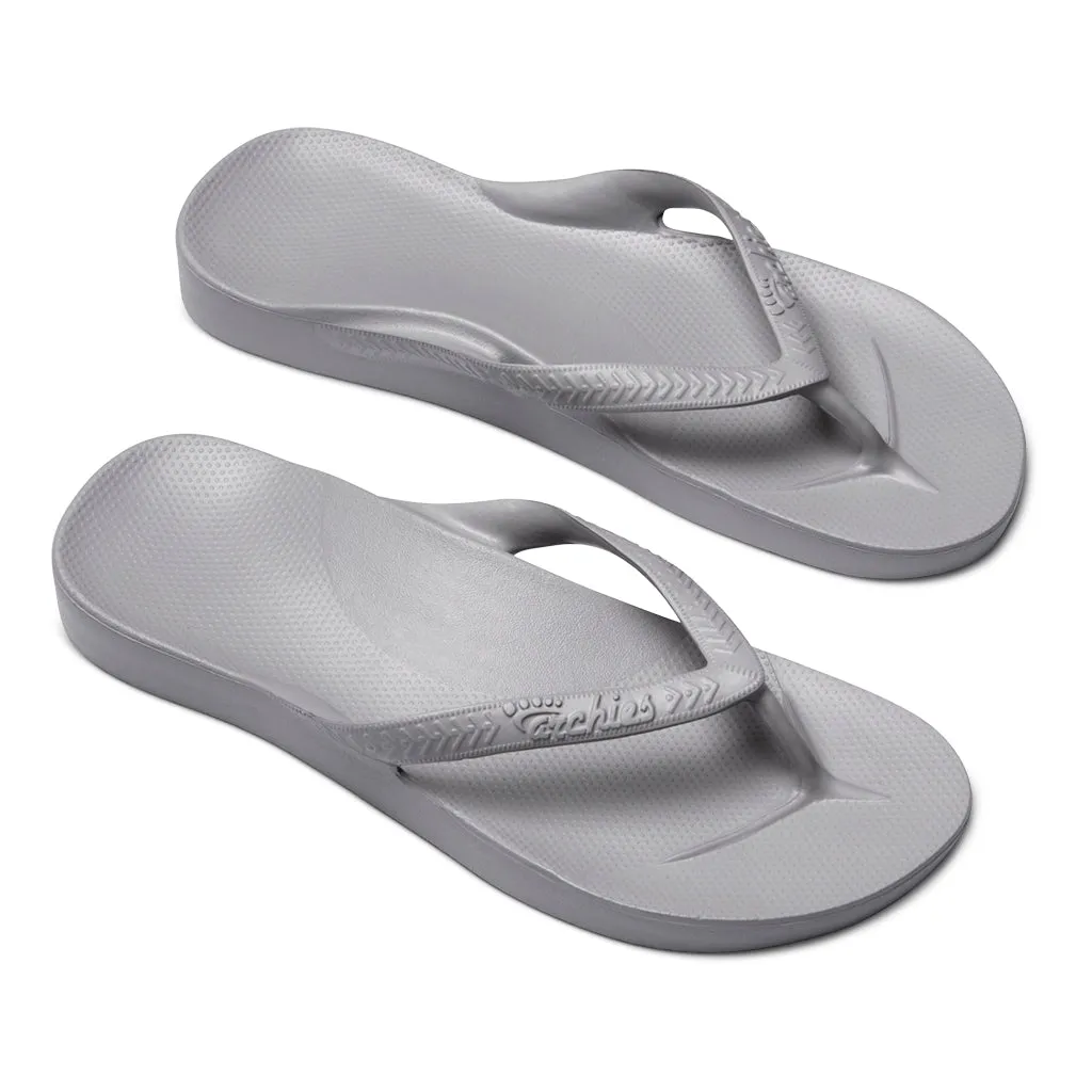 Archies Arch Support Flip Flops/Thongs - Grey