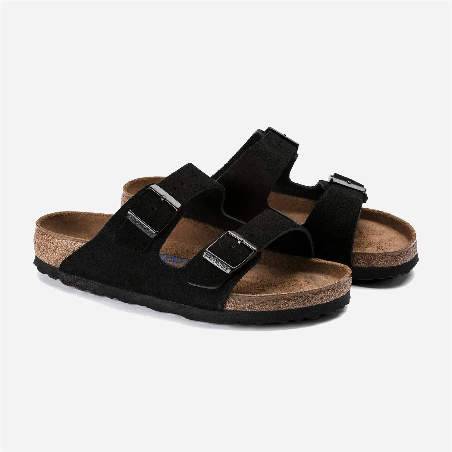 Arizona Soft Footbed Suede Leather - Black