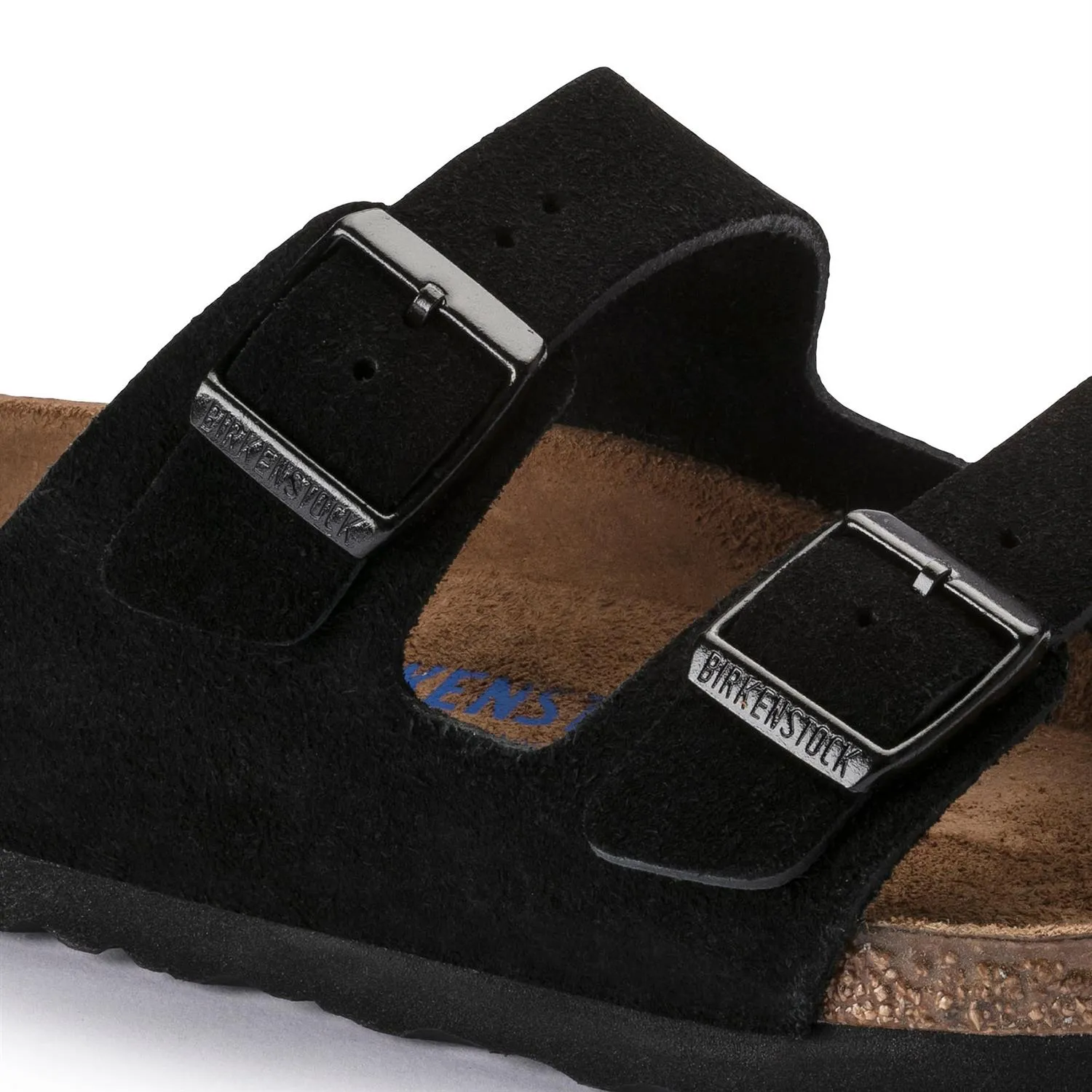 Arizona Soft Footbed Suede Leather - Black