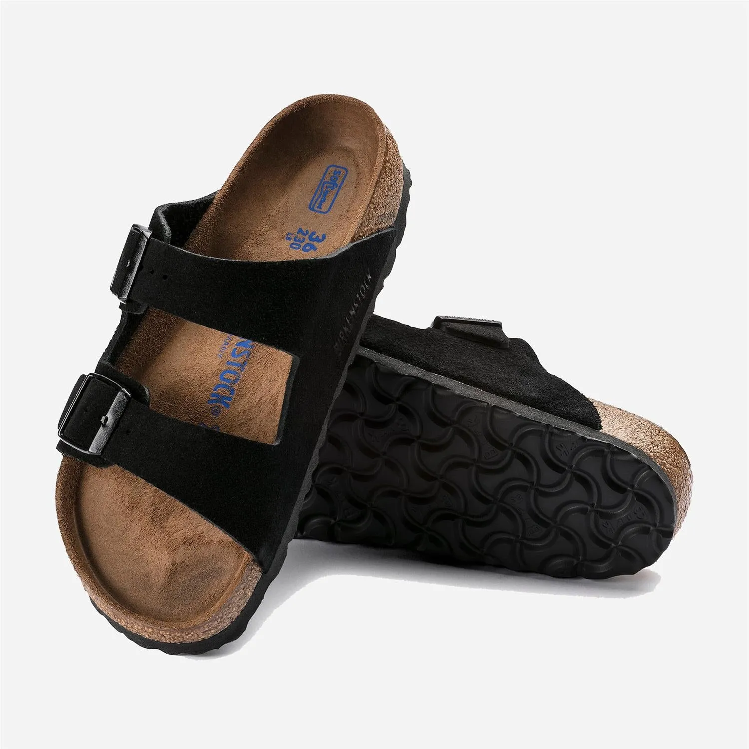 Arizona Soft Footbed Suede Leather - Black