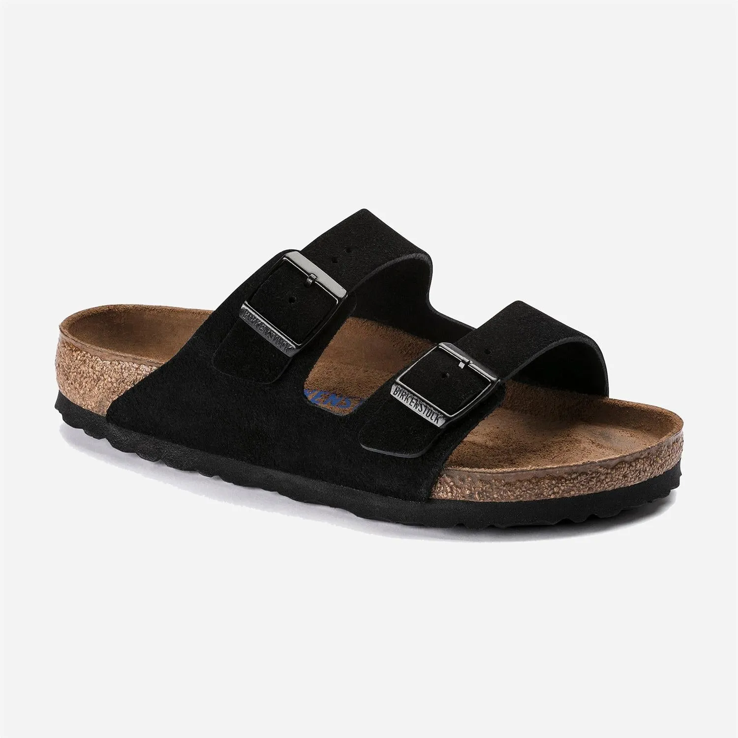 Arizona Soft Footbed Suede Leather - Black