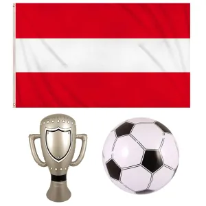 Austria National Flag Metal Eyelets Inflatable Trophy Football World Cup Celebration Set