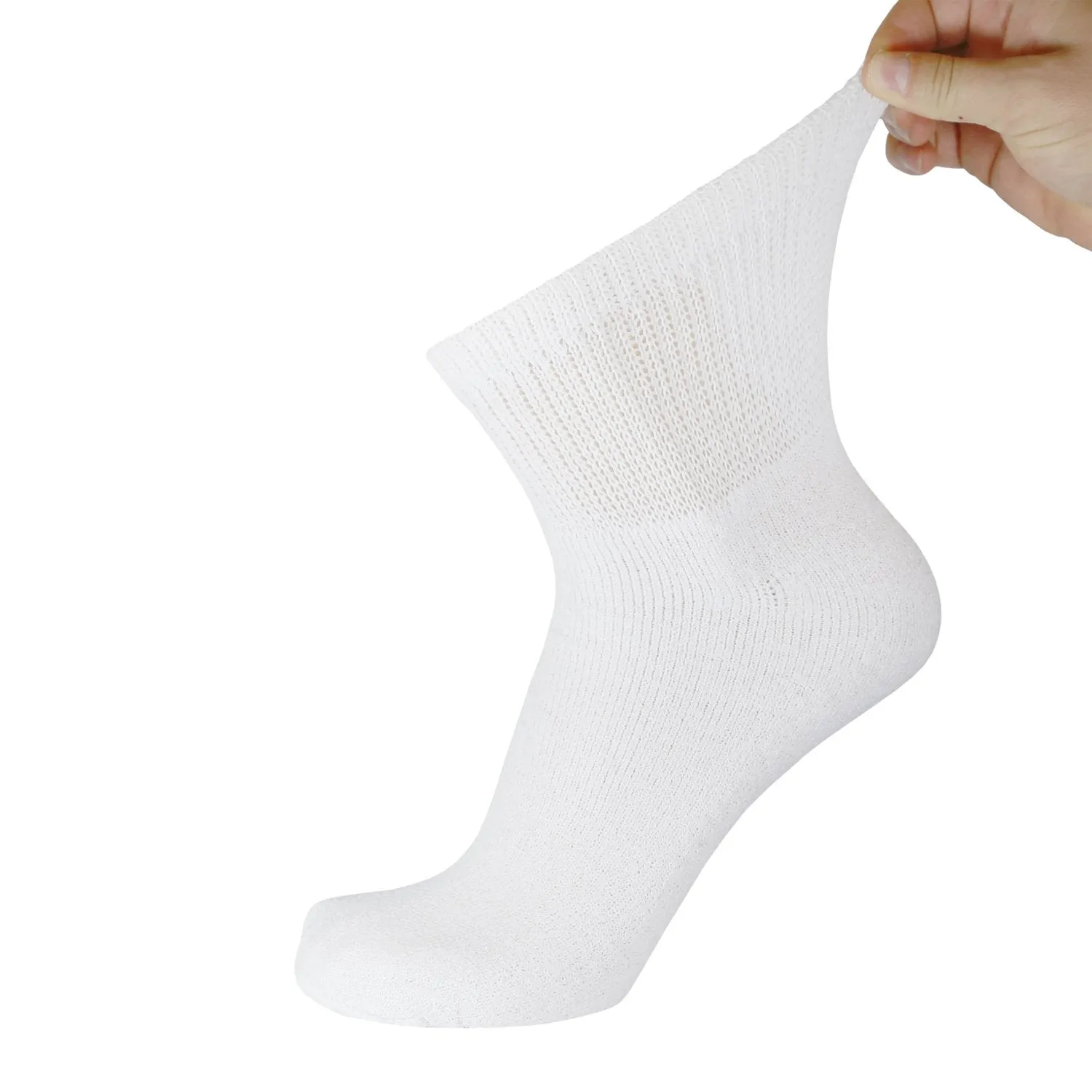 Big and Tall - 12 Pairs of Cotton Diabetic Quarter-Ankle Socks, Athletic King Size Socks (Socks Size 13-16)