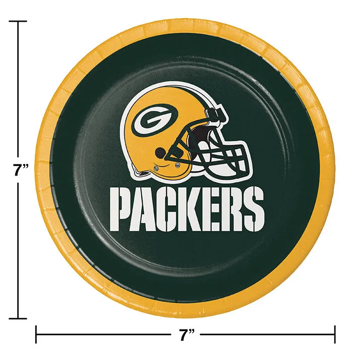 Bulk Green Bay Packers Paper Dessert Plates (96 per Case)