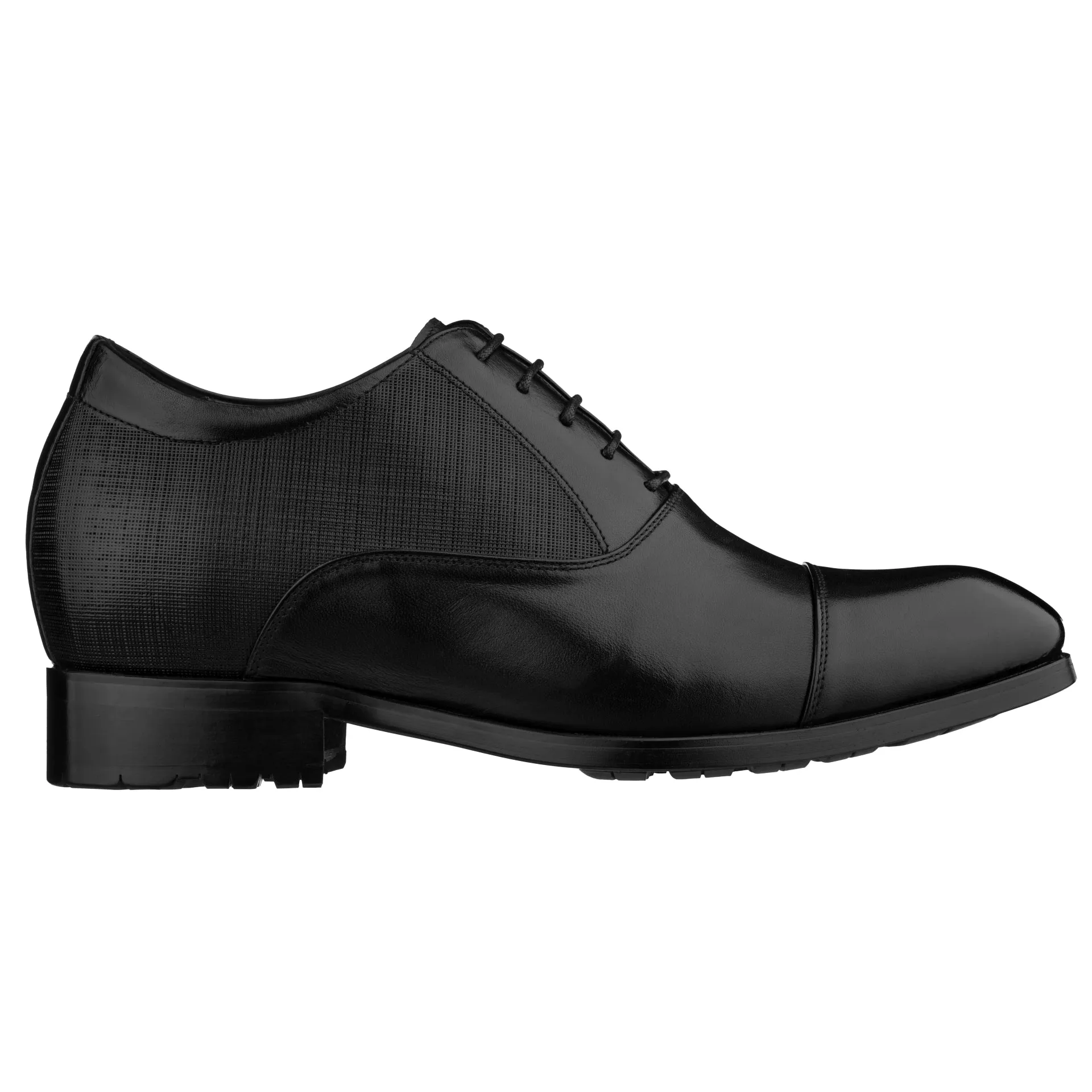 CALTO - Y6710 - 3 Inches Taller (Black) - Dress Shoes