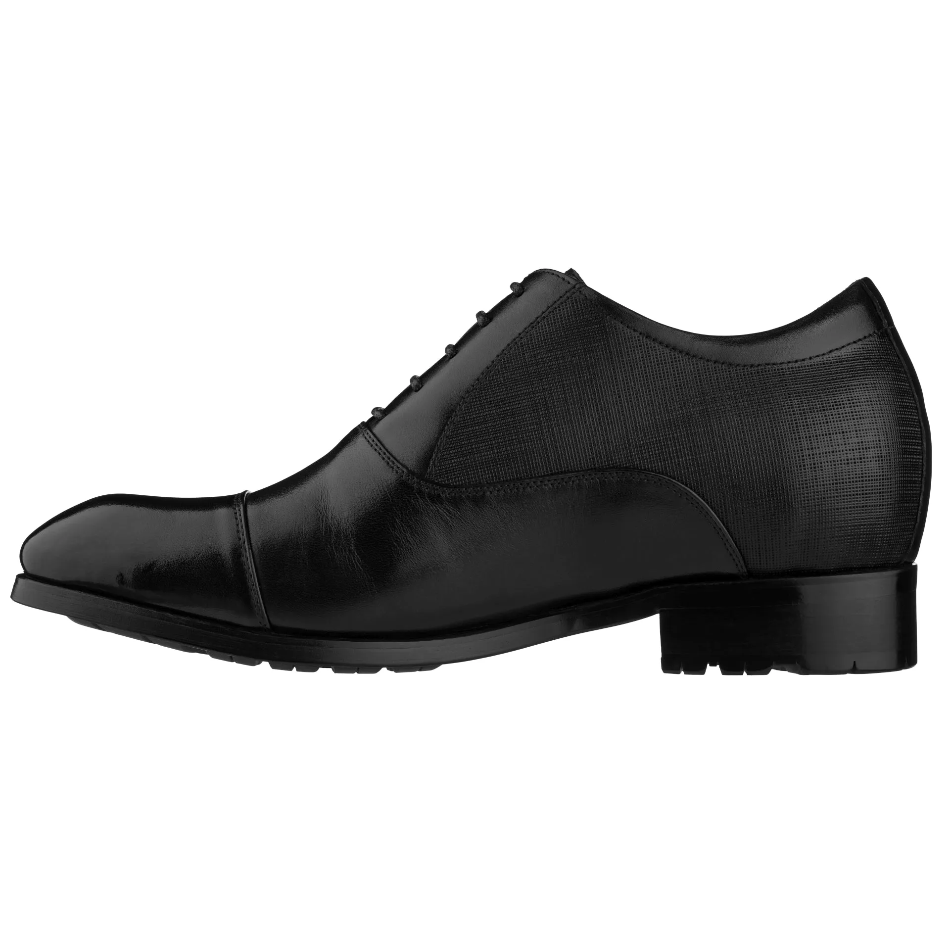 CALTO - Y6710 - 3 Inches Taller (Black) - Dress Shoes