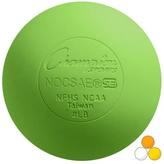 Case 120 Neon Green Champion Sports Lacrosse Balls meets NOCSAE standard SEI Certified