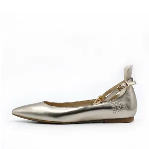 Chelsea Ballet Flat with Ankle Strap - Gold