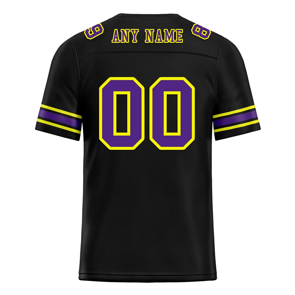 Custom Black Graffiti Pattern Purple Personalized Authentic Football Jersey FBJ02-bc0fac8