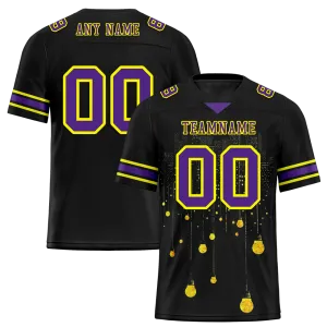 Custom Black Graffiti Pattern Purple Personalized Authentic Football Jersey FBJ02-bc0fac8