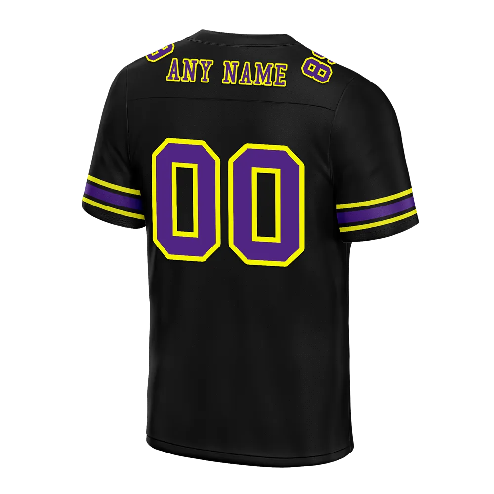 Custom Black Graffiti Pattern Purple Personalized Authentic Football Jersey FBJ02-bc0fac8