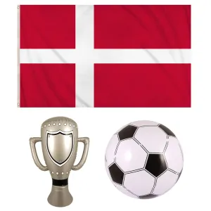 Denmark National Flag Metal Eyelets Inflatable Trophy, Football FIFA World Cup Celebration