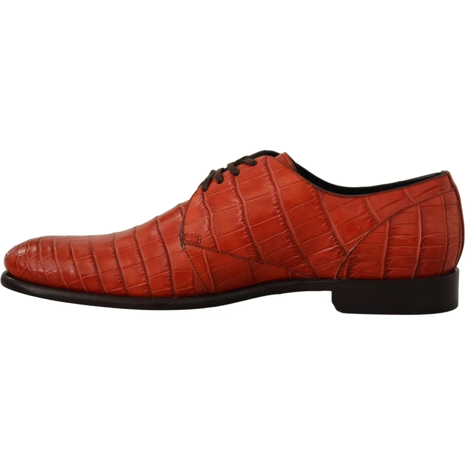 Dolce & Gabbana Exquisite Exotic Croc Leather Lace-Up Dress Shoes