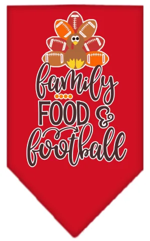 Family, Food, And Football Screen Print Bandana Red Large