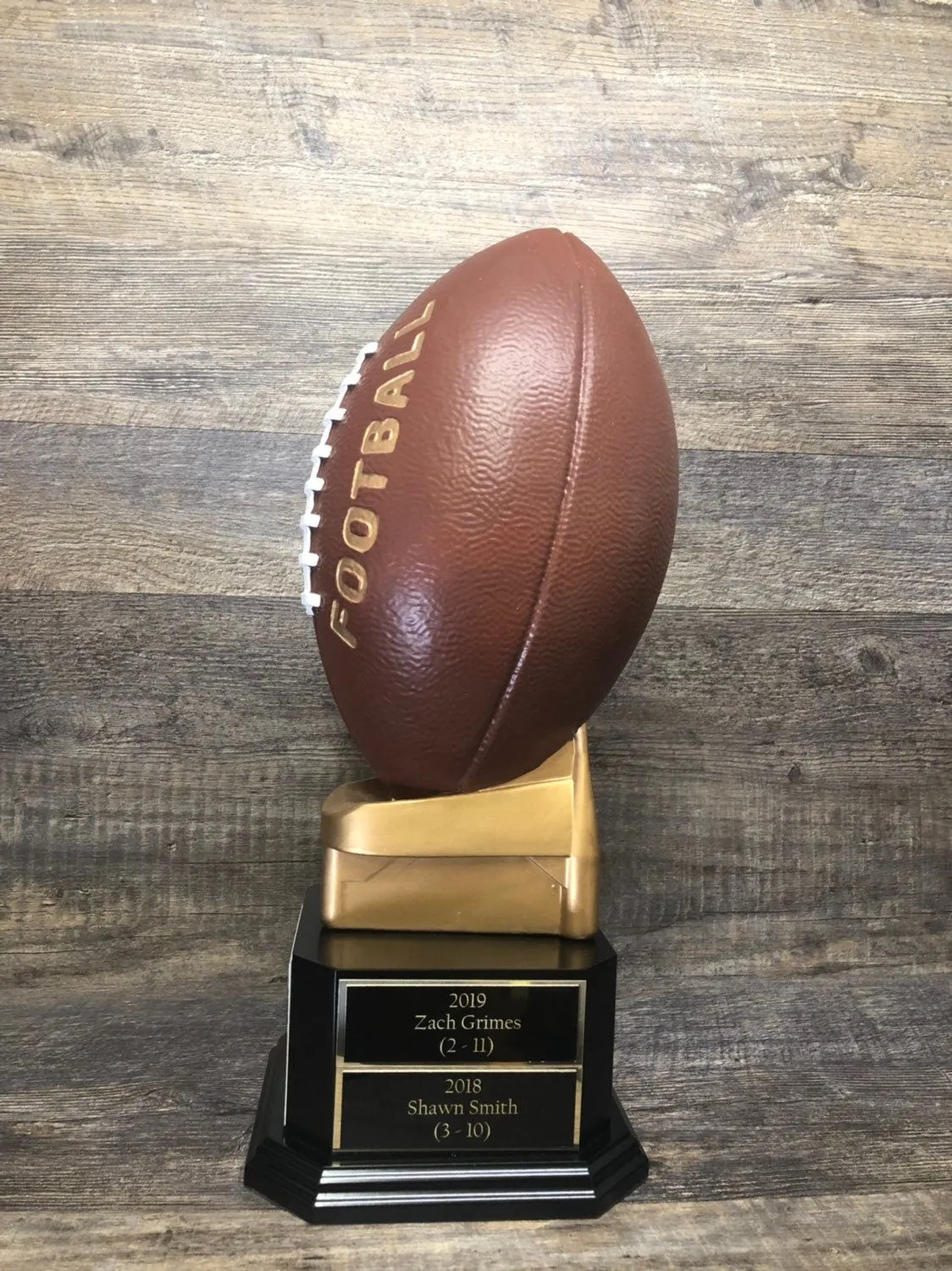 Fantasy Football FULL SIZE Color Trophy FFL Trophy 17" Football 6 or 12 Year Perpetual Championship League Award Winner