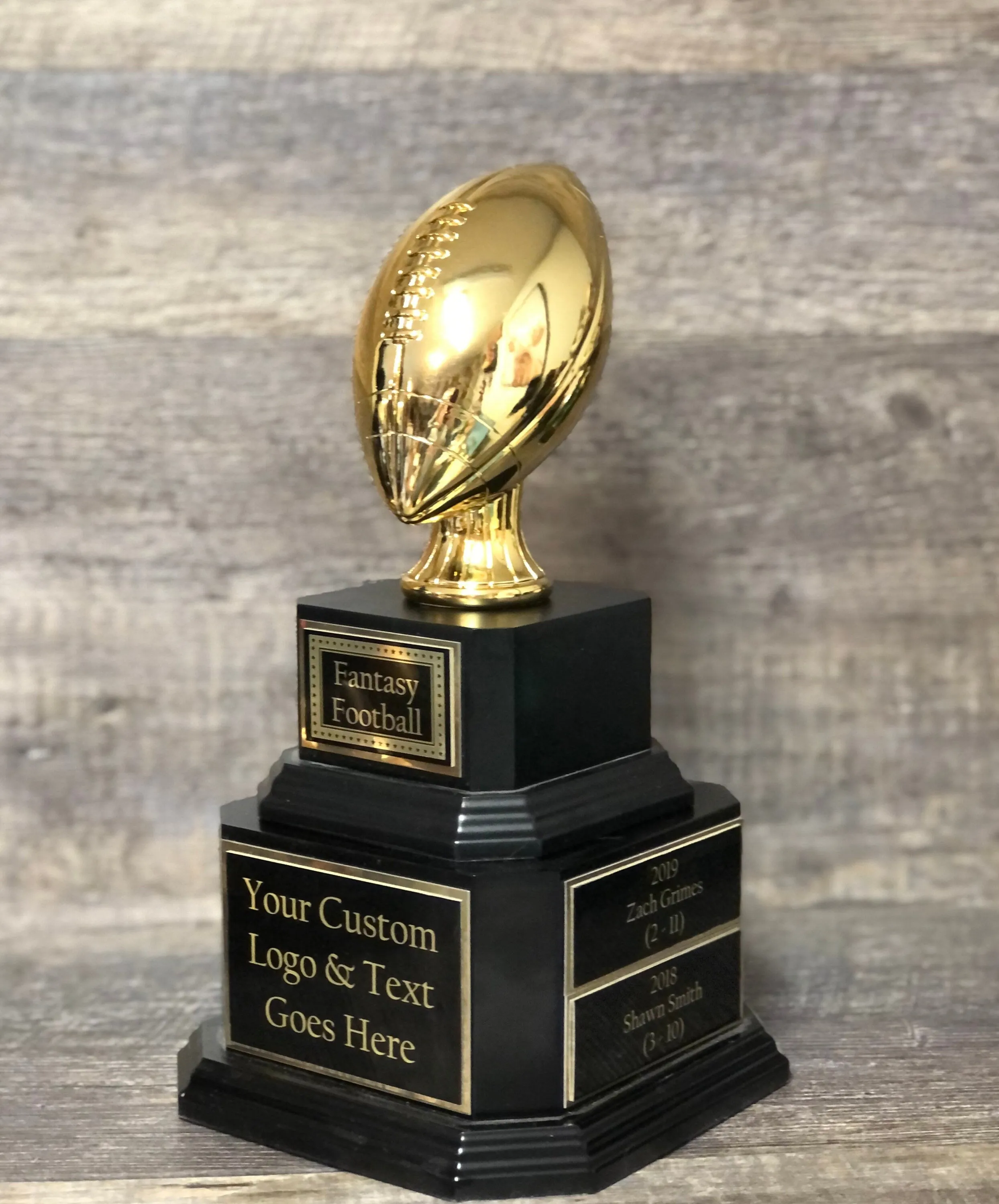 Fantasy Football League Perpetual Trophy FFL Trophy 12" Shiny Gold Football Champion Trophy Football League Sports Award Winner