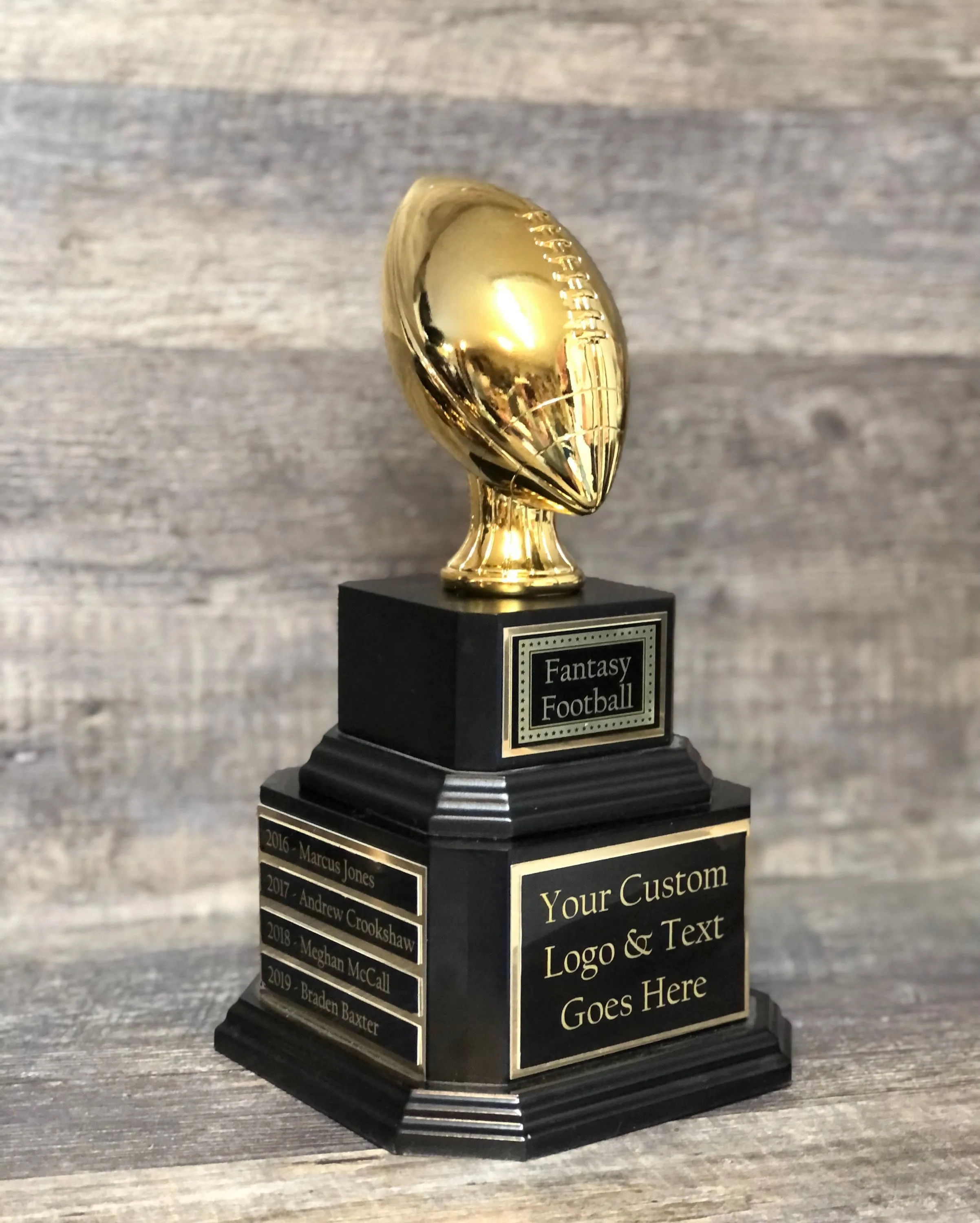 Fantasy Football League Perpetual Trophy FFL Trophy 12" Shiny Gold Football Champion Trophy Football League Sports Award Winner