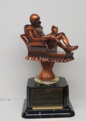 Fantasy Football League Trophy Award Armchair Quarterback Football Trophy League Winner 9" Custom Personalized Trophy Free Engraving