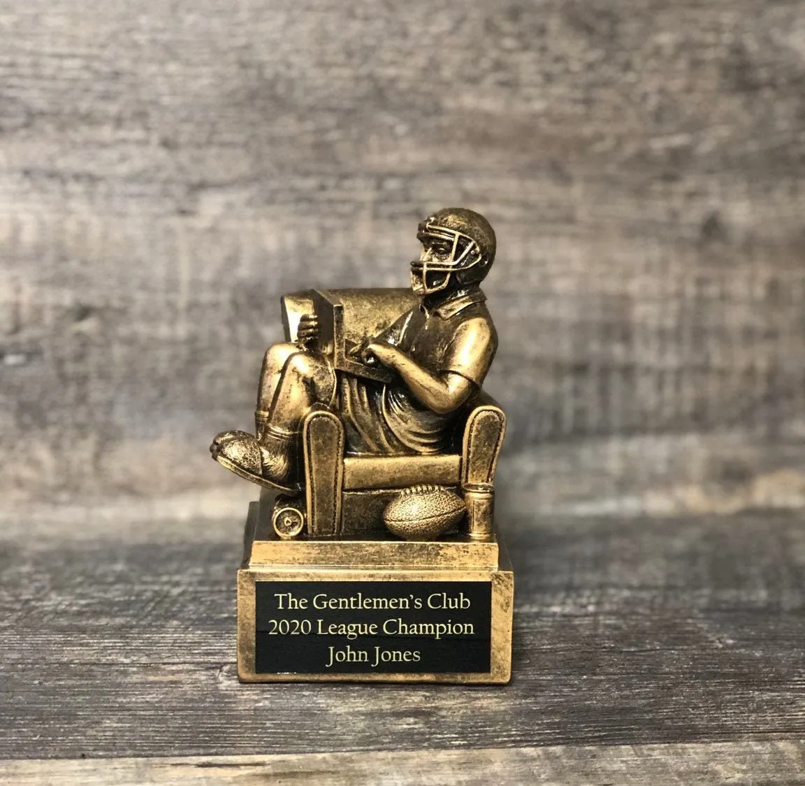 Fantasy Football League Trophy FFL Champ Champion Winner Fantasy League Sports Award Armchair Quarterback Free Engraving