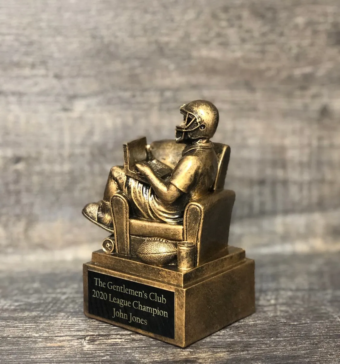 Fantasy Football League Trophy FFL Champ Champion Winner Fantasy League Sports Award Armchair Quarterback Free Engraving