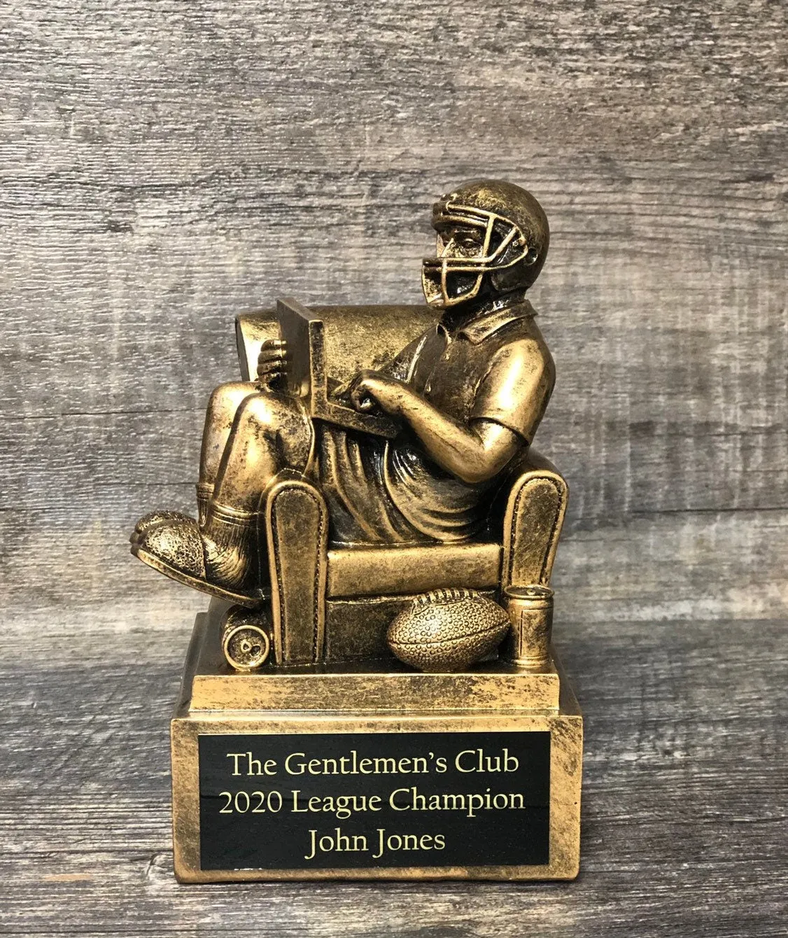 Fantasy Football League Trophy FFL Champ Champion Winner Fantasy League Sports Award Armchair Quarterback Free Engraving