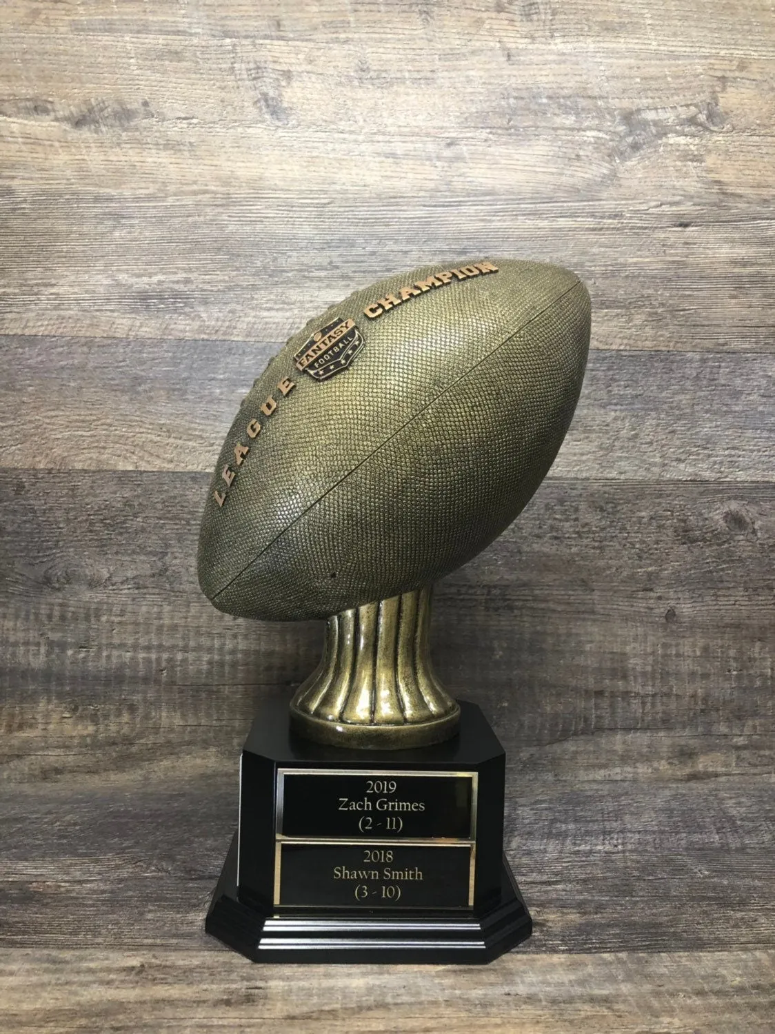 Fantasy Football Trophy Perpetual FFL Trophy Fantasy Football League Trophy 15" FULL SIZE Antique Gold Football Championship Trophy