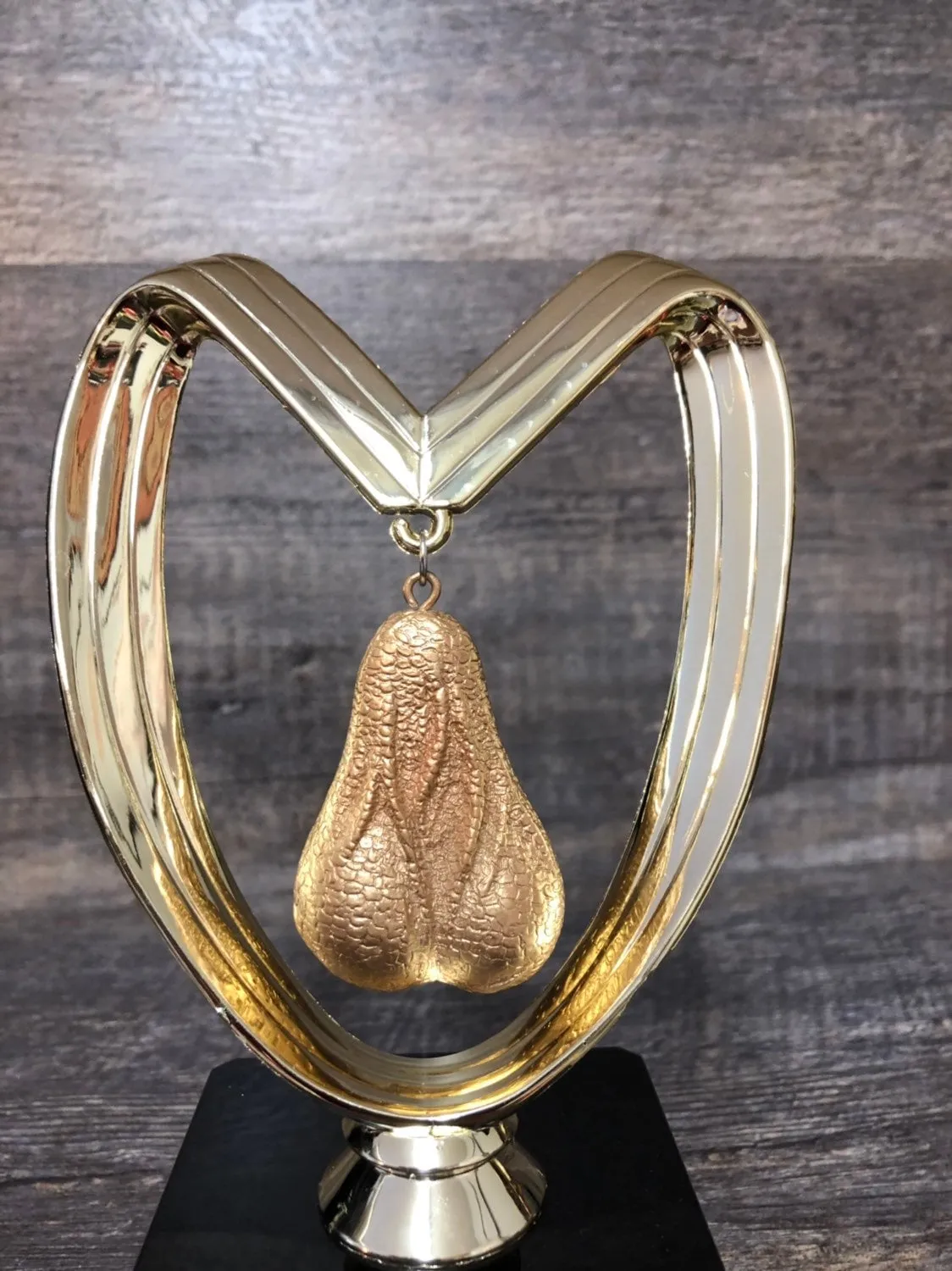 Golden Testicle Trophy Nut Sack Fantasy Football Loser Trophy Award Funny Trophy You Suck Balls Last Place FFL Sacko Adult Humor Gag Gift