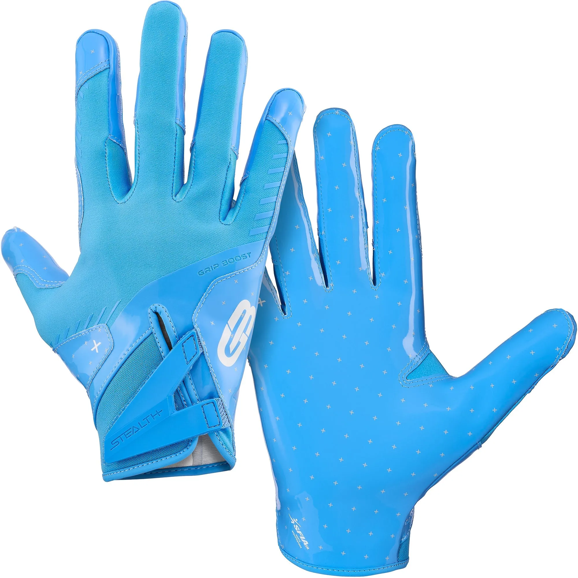 Grip Boost Solid Light Blue Stealth 6.0 Boost Plus Football Gloves