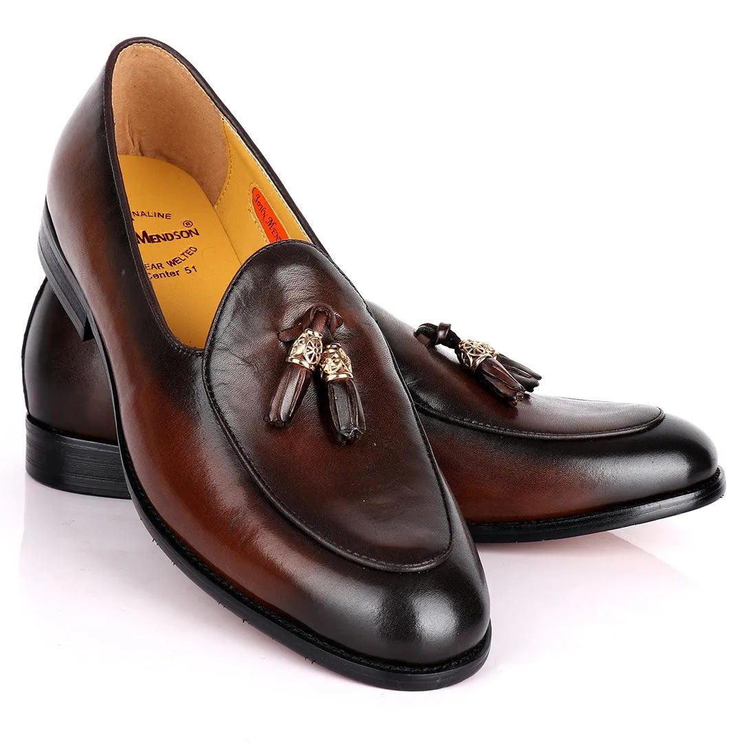 John Mendson Double Tassel Well Designed Men's Shoe- Coffee