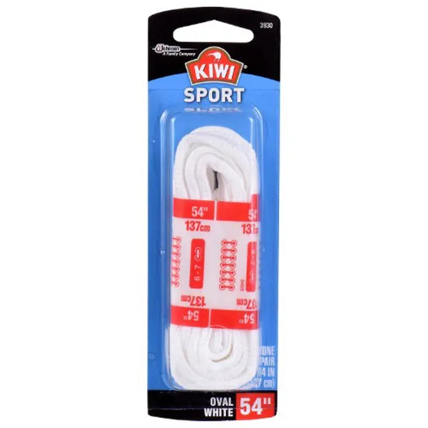 KIWI - Sport Oval Athletic Shoe Laces White - 54 Inches