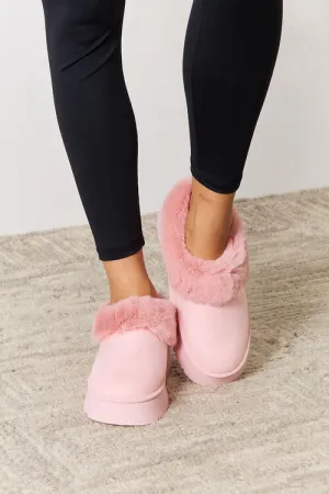 Legend Footwear Furry Chunky Platform Ankle Boots