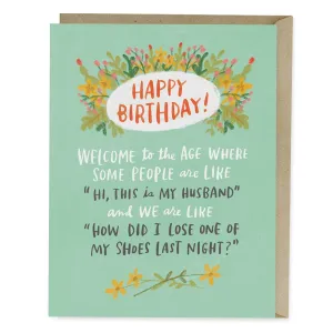 Losing Shoes Birthday Card