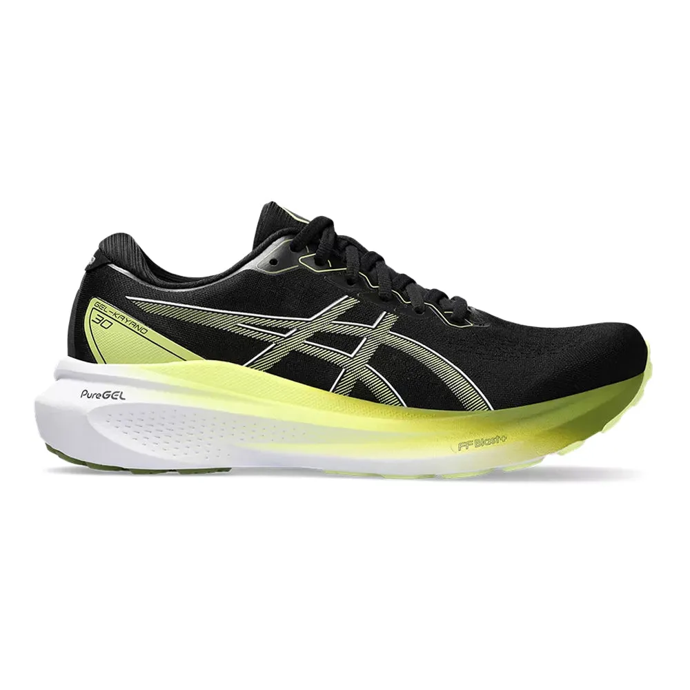 Men's Asics Gel-Kayano 30, Black/Glow Yellow, 10.5 4E Extra Wide