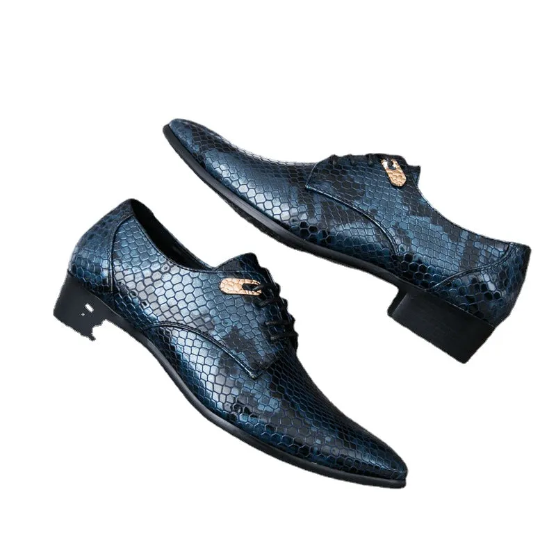 men's British-print bright-faced fashion leather shoes banquet business casual leather shoes men's shoes