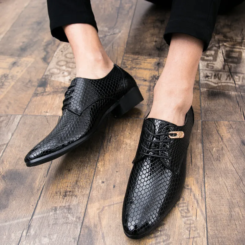 men's British-print bright-faced fashion leather shoes banquet business casual leather shoes men's shoes