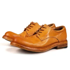 Men's Plain Toe Leather Derby Shoes